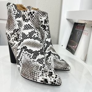 Snake Skin High Heeled Booties Size 10